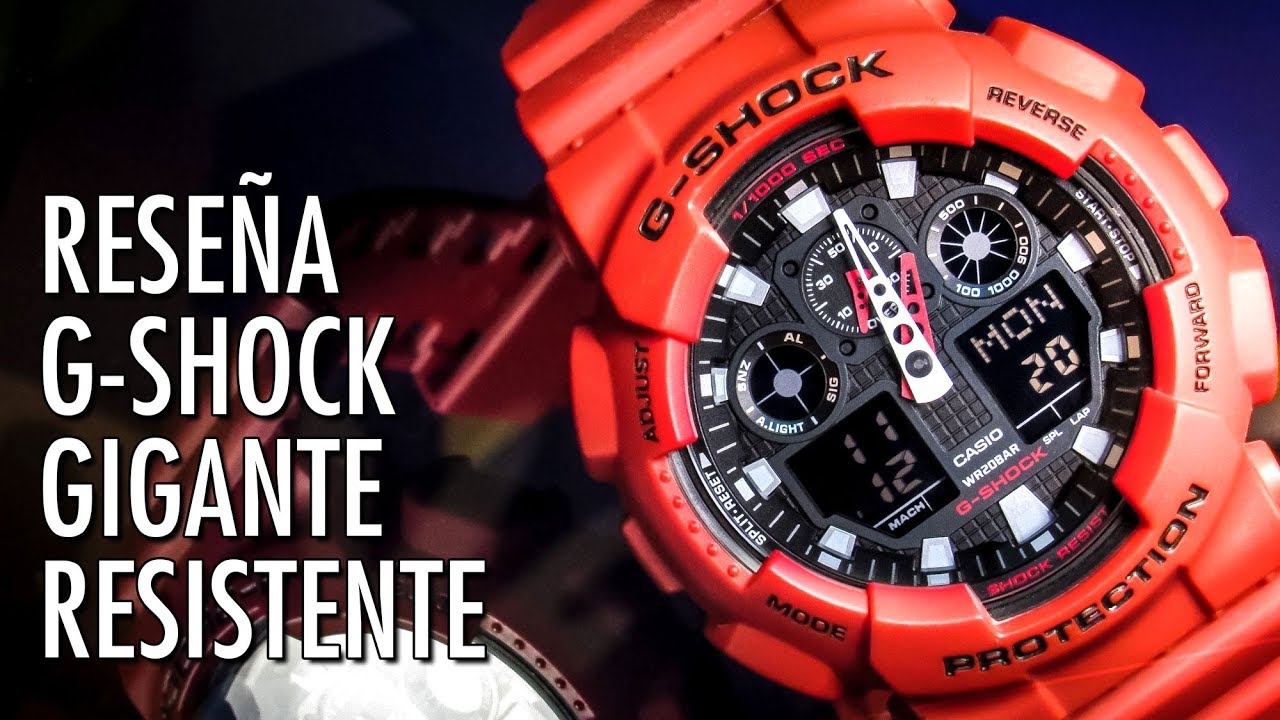 Herméticamente Megalópolis Certificado Reseña Casio G-Shock GA-100B Reloj Analógico y Digital en Español - YouTube
