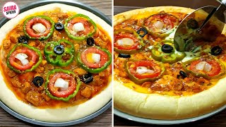 Pizza Recipe Without Oven By Saira Spices | How To Make Pizza Dough | Snacks Recipes