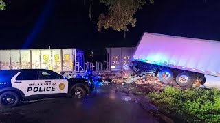 Train, semi crash leaves large mess in Marion County