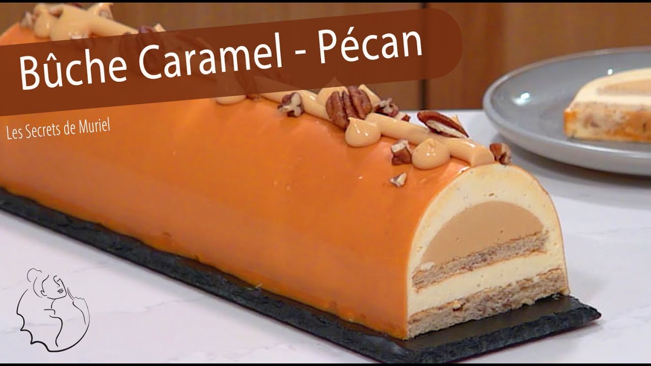 Recette de Bûche de Noël Caramel, Noix de pécan et vanille !
