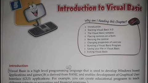 Class-8th, Chapter-5(Introduction to Visual basic)Part-1