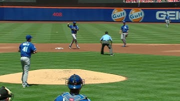 KC@NYM: Merrifield begins a 4-6-3 double play