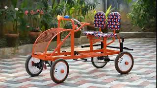 Describes how to make a Pedaling car for kids,using bicycle parts&steel structure.Simple mechanism used,parts available in ...