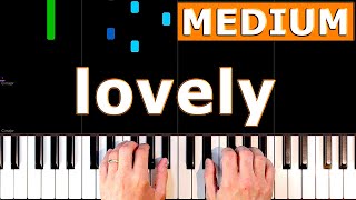 Billie Eilish, Khalid - lovely - MEDIUM Piano Tutorial [Sheet Music]