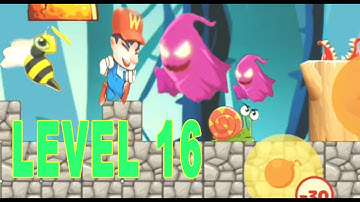 Super Bino Go Jump and Run  Game Start  Level 16 | (Android,ios free games) | Gameplay Walkthrough
