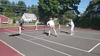 Easton Mass. Pickleball - Burt Lewis and Pat Gagnon vs Bob Ettinger and Claire Planeta