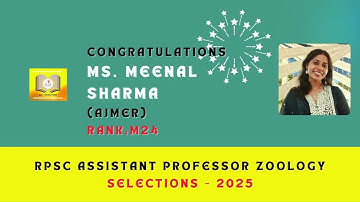 Assistant Professor Zoology Selection 2025 !  Meenal Sharma RPSC Selection Journey with BiLS !