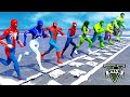 TEAM SPIDER-MAN vs TEAM HULK vs SUPERHEROES RUNNING Competition Challenge on Beach - GTA 5