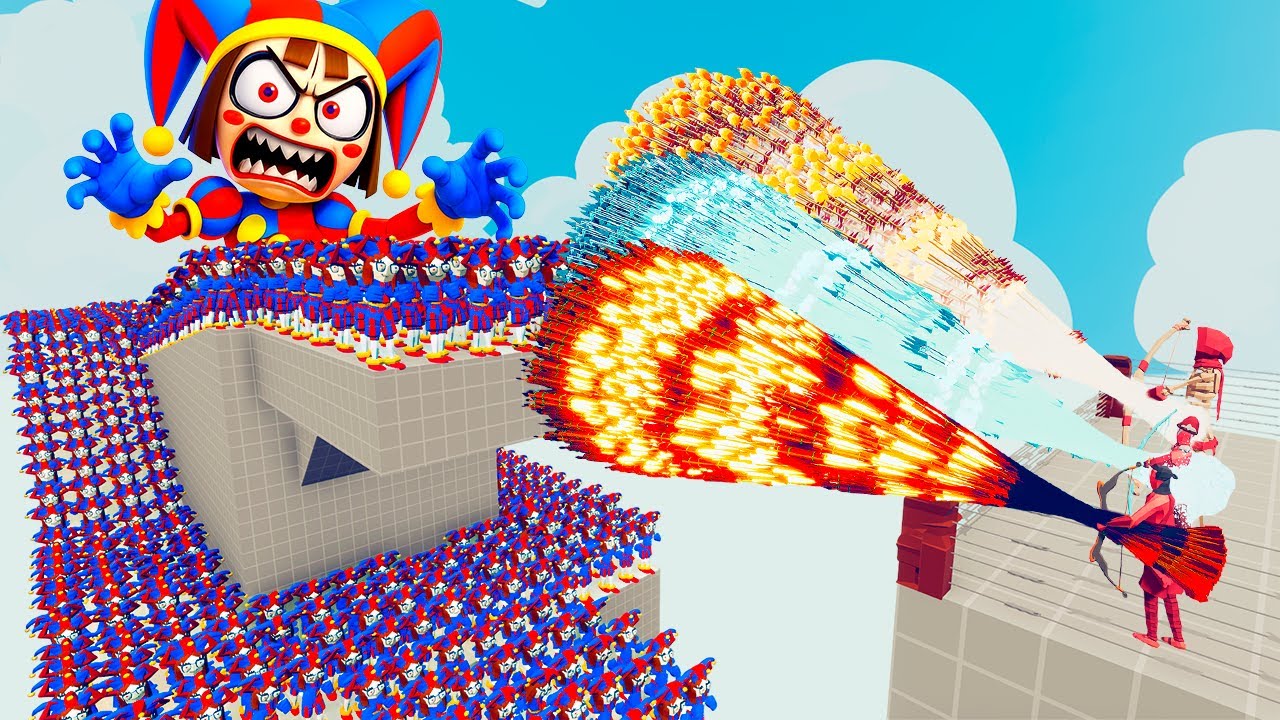 100x POMNI + 2x GIANT vs 3x EVERY GOD - Totally Accurate Battle Simulator TABS