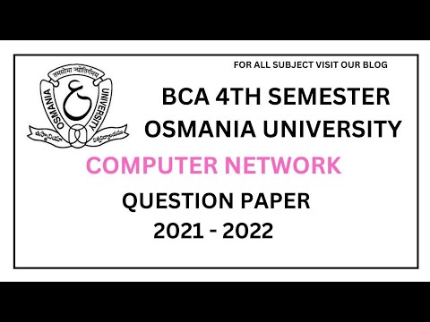 Computer Network Semester 4 | Previous Years Question Papers | 2021- 2022 | OU | BCA