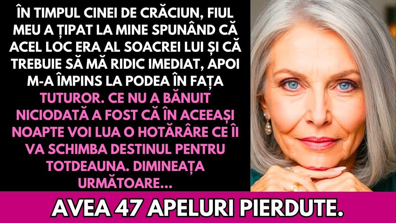 De Crăciun Fiul Meu M-a Umilit: „Locul E Pentru Soacra Mea—Ridică-Te!” Apoi…