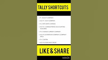 Shortcut Keys in Tally ! #tally #tallyerp9 #tallyprime #viral #shorts #shortfeed #shortsfeed