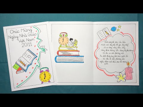 Video VẼ THIỆP 20/11 TẶNG THẦY CÔ | TỰ VẼ THIỆP 20/11 ĐƠN... - youtube