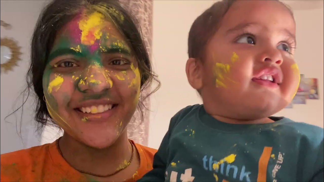 #day64 holi p kia khub mje😍🫟 #holi #youtube 