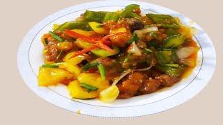 How to Fried Sweet Sour pork ribs  With Vegetable Recipe -Cambodia food