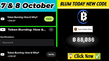 blum token burning how and way code | telegram mini app Blum code, 7 October blum token burning code