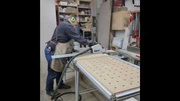 Festool TSV60 cutting melamine on the MFT3. Sped up.    #woodworking  #cabinetmakers