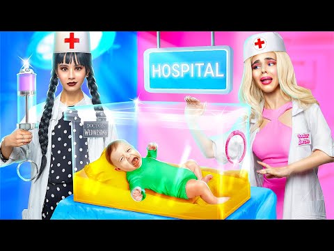 Хороший доктор vs Плохой Доктор! Уэнсдей Аддамс vs Барби в Больнице!