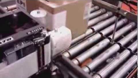 Leading Edge Print Apply Labeler for Cardboard Box Packaging on Conveyor