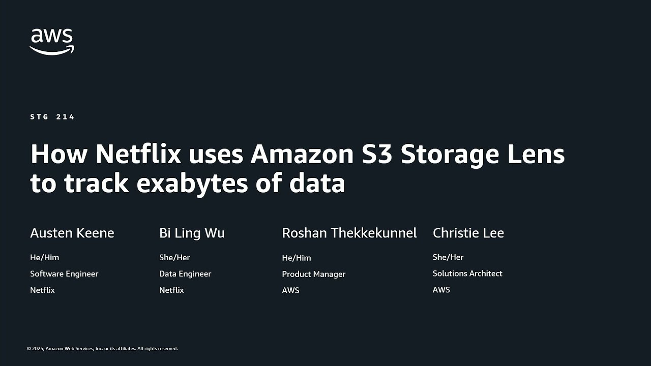 AWS re:Invent 2025 - How Netflix uses Amazon S3 Storage Lens to track exabytes of data (STG214)