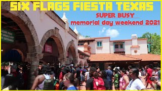 Six Flags Fiesta Texas - Memorial Day 2021 Weekend- HUGE CROWDS - 4K
