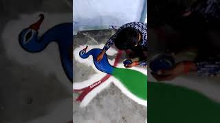 peacock Rangoli designs 🦚 🥰 Traditional Rangoli designs ✨