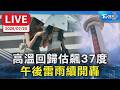 高溫回歸估飆37度  午後雷雨續開轟｜LIVE