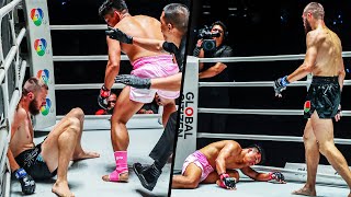 Seven Knockdowns 🤯 Yodphupa vs Kacem I \& II Muay Thai Highlights