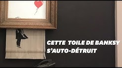 Ce tableau de Banksy s’auto-détruit en pleine vente aux enchères