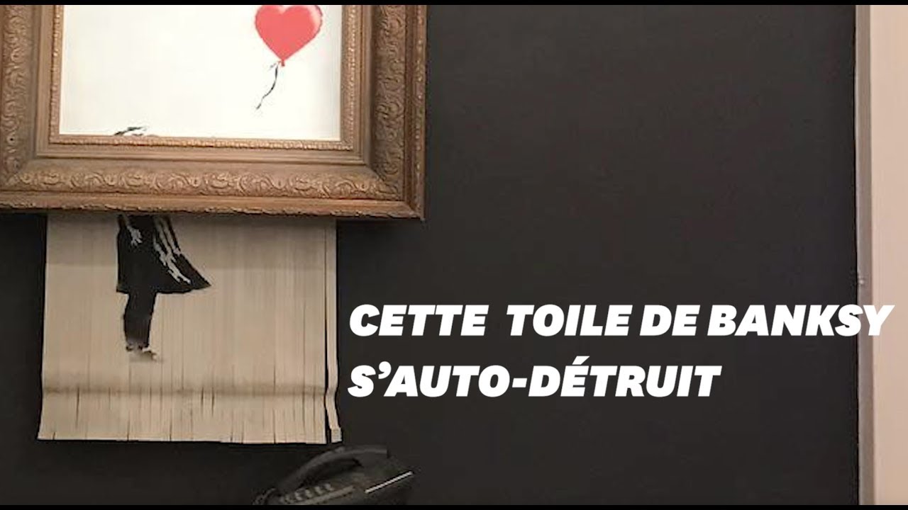 La toile autodétruite de Banksy remise aux enchères - Arts in the City