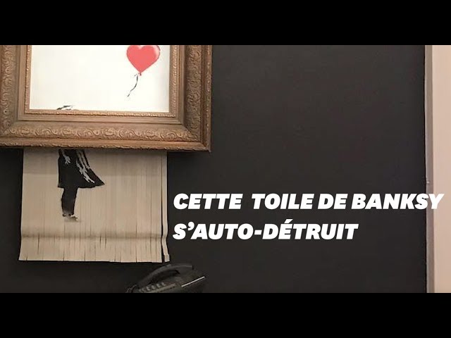 La toile à moitié détruite de Banksy remise aux enchères en