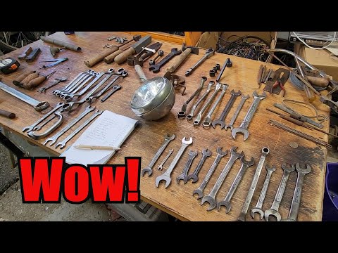 Storage Shed Clean-out Part 50 - Unboxing a Motherload of Vintage Spanners and Cool Old Tools!