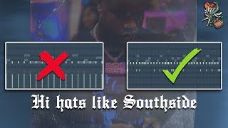 How Southside from 808 MAFIA does hi hats (FL Studio tutorial)