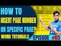 How to Add Page Numbers in Word??? 🏹 🏆 Insert Number on Specific Page [Special Tutorial 2020]