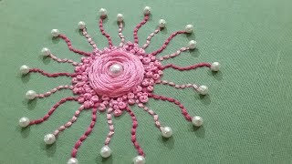 Hand embroidery, flower pattern