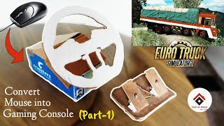 How to make gaming Steering wheel and pedals for pc using mouse | Euro Truck Simulator gameplay