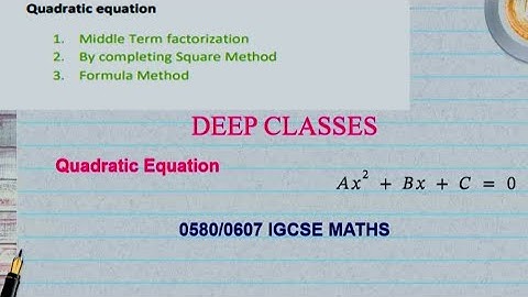 Quadratic Equation IGCSE 0580/0607 MIDDLE TERM FACTORISATION #igcsemath #gcse