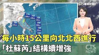 杜蘇芮每小時15公里向北北西進行 結構續增強｜華視生活氣象｜華視新聞 20230724