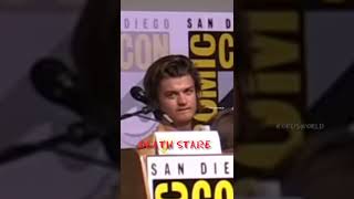 Celebrity Finn didn't deserve that Deathstare from Joe Keery and David Harbour  #strangerthings #finnwolfhard Wealth