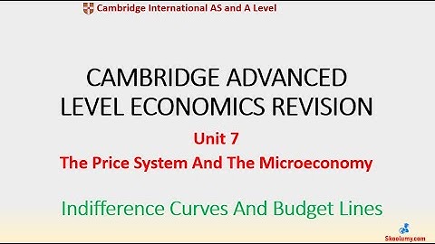 CAIE A Level Economics Indifference Curve Analysis | A Level Economics