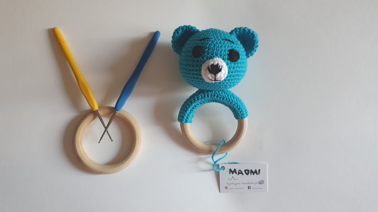 How To Crochet A Baby Rattle Bear Tutorial By "MAOMI" YouTube