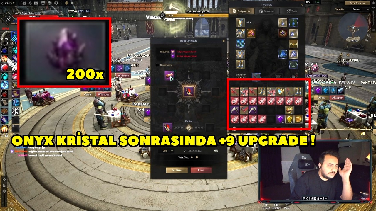 PoineMaia - (Galantis) 200 Adet Onyx Kristal Kırdırıp +9 Upgrade Yapıyor ! Rise Online
