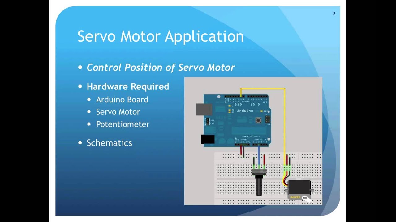 program servo motor arduino