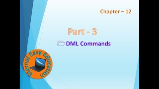 TN 12th std computer science (chapter - 12) SQL (Part 3) DML commands insert, update, delete