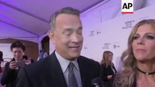 Tom Hanks, Emma Watson walk Tribeca red carpet for 'Circle' world premiere; Hanks remembers Jonathan