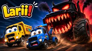 Ada Truk Hantu Mengejar! 😨😈| Roda Roda Truk Berputar Dikejar Hantu🚚👻 - Lagu Anak Terbaru Viral 3D
