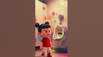 ELA ENTROU NO BANHEIRO E PINTOU A PRIVADA TODA!😱#desenho #desenhoanimado #toon #desenhoinfantil