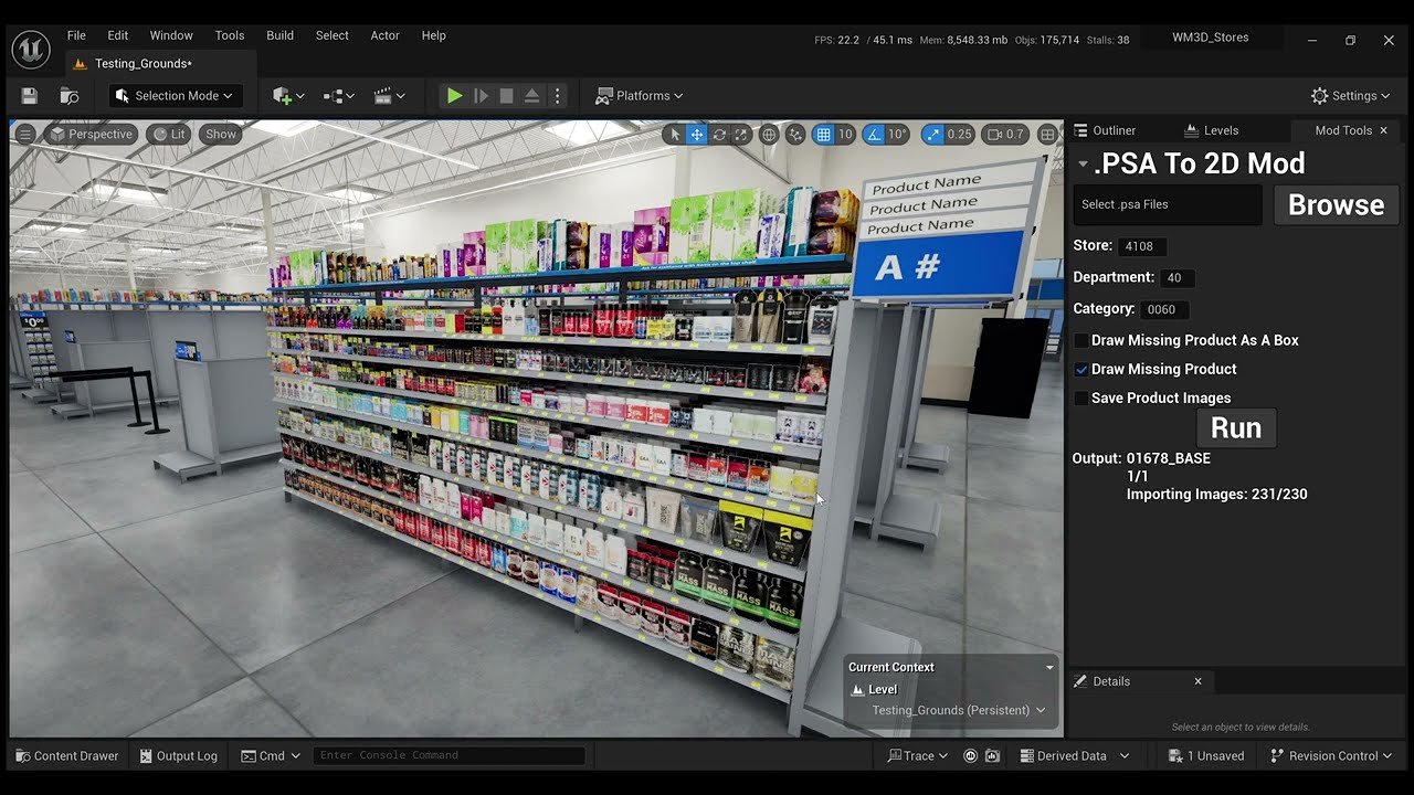 Unreal Engine Planogram to 3D Automation