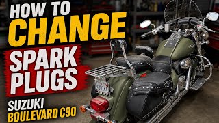 Suzuki Boulevard C90 Spark plug change 