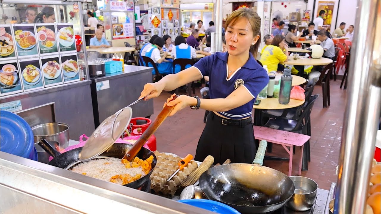 Удивительные навыки приготовления жареного риса и жареной лапши – уличная еда Малайзии
